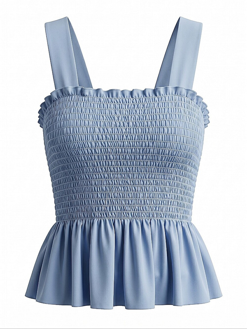NWT! Urban Outfitters Smocked Peplum Tank Top in Light Blue
